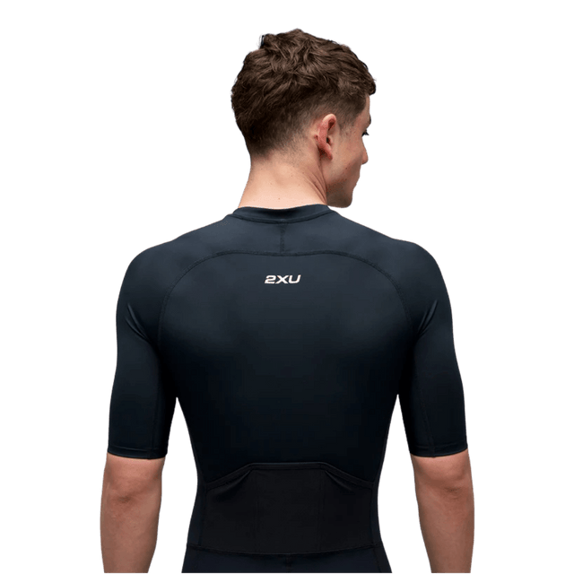 2XU - Mens Core Sleeved Trisuit - Black/White 26/27 - Aid Station