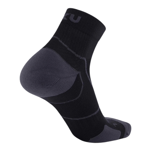 2XU - Vectr Cushion 1/4 Crew Sock - Black/Titanium - Aid Station