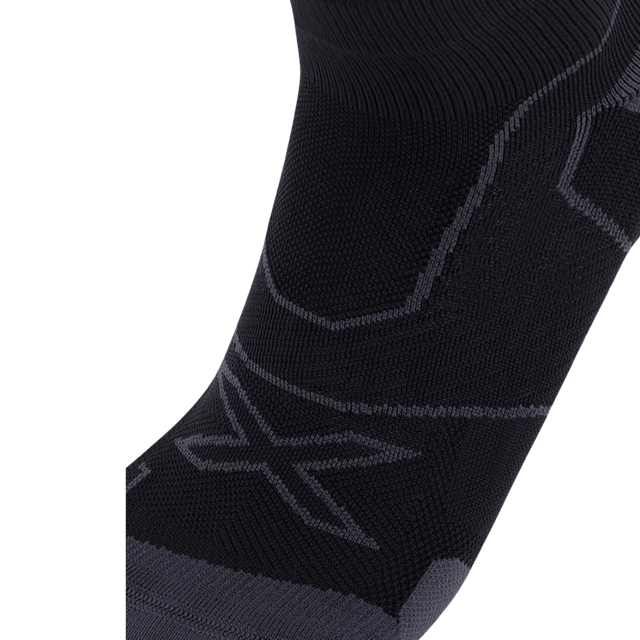 2XU - Vectr Cushion 1/4 Crew Sock - Black/Titanium - Aid Station