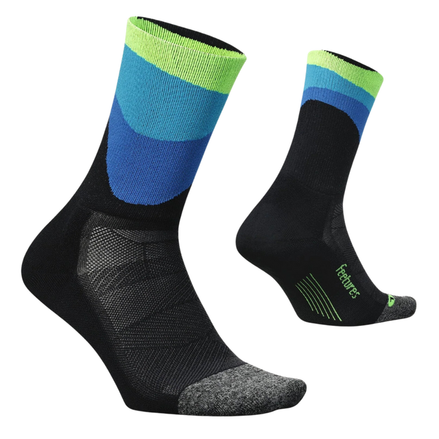 Feetures - Elite Ultra Light Cushion Mini-Crew - Rhythmic Black