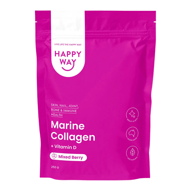 HappyWay - Marine Collagen + Vitamin D 250g - Mixed Berry