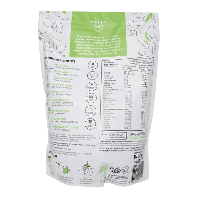 HappyWay - Vegan Protein Powder 500g - Chocolate