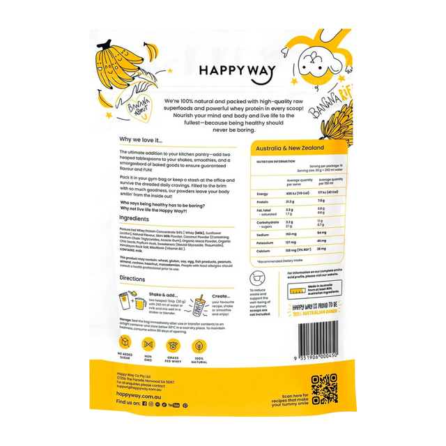 HappyWay - Whey Protein Powder 500g - Banana