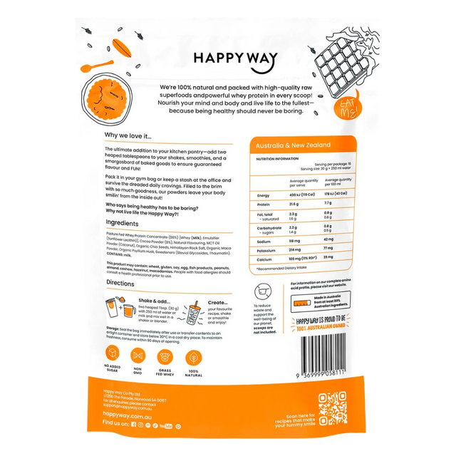 HappyWay - Whey Protein Powder 500g - Chocolate