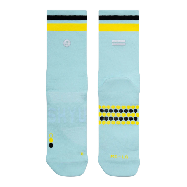 SHYU-Racing-Socks-ciel-yellow-black-flatlay