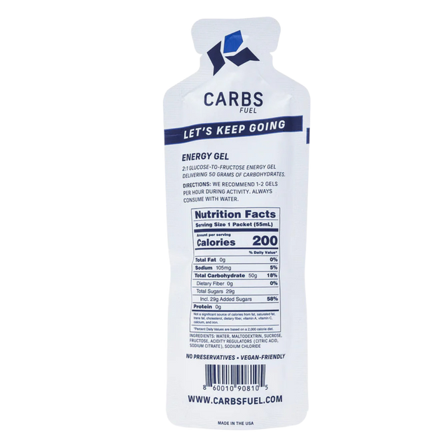 Carbs Fuel - Energy Gel - Original (Coming Soon)