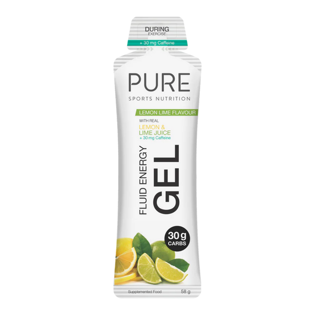 PURE Sports Nutrition - Fluid Energy Gels - Lemon Lime 30g (with caffeine)
