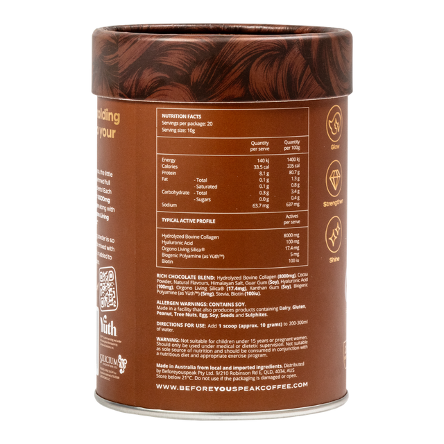beforeyouspeak - Collagen Complex - Rich Chocolate (Back)