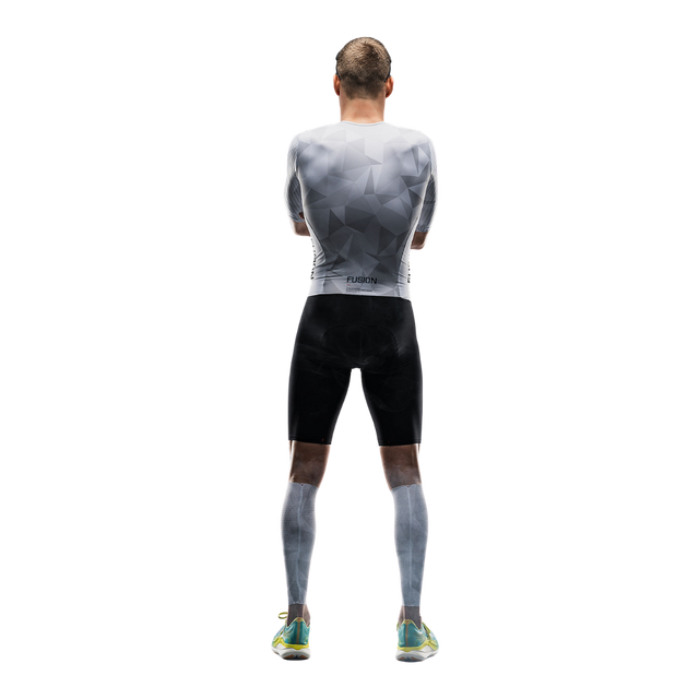 FUSION - Tempo! ONE Men's Tri Suit - White/Grey (Back)