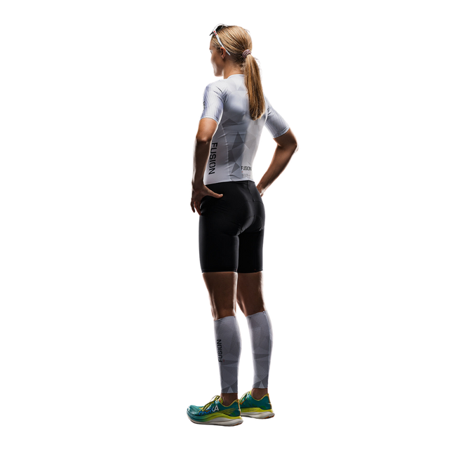FUSION - Tempo! ONE Women's Tri Suit - White/Grey (Side) 
