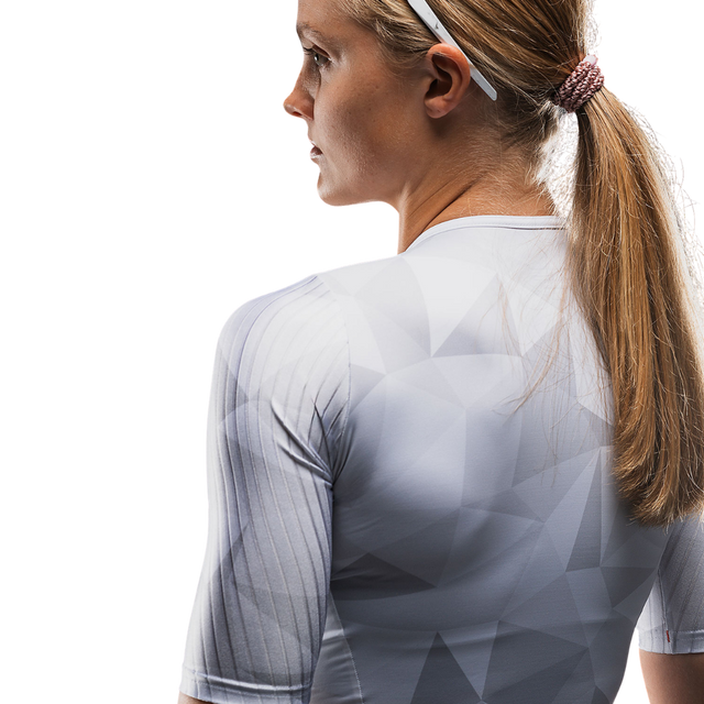FUSION - Tempo! ONE Women's Tri Suit - White/Grey (Back Detail)