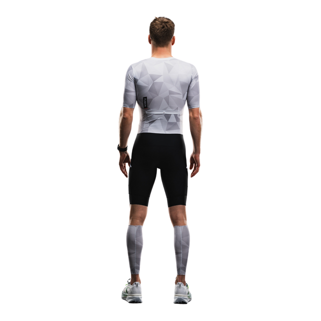 FUSION - Tempo! TWO Unisex Tri Suit - White/Grey (Back)
