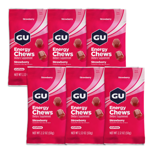 GU Energy - Energy Chews - Strawberry (with caffeine) (6 Pack)