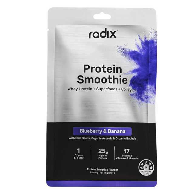 Radix Nutrition - Whey Protein Smoothie Sachet - Blueberry & Banana (48g)