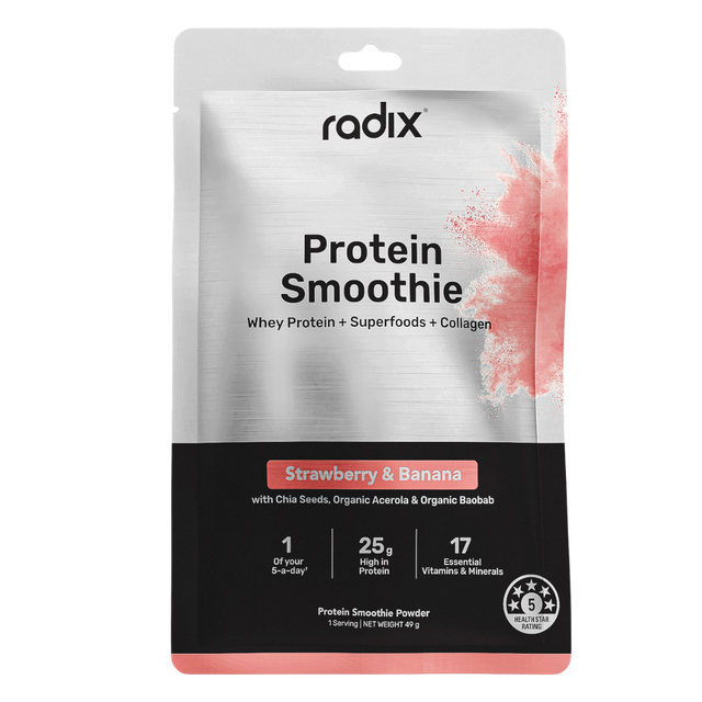 Radix Nutrition - Whey Protein Smoothie Sachet - Strawberry & Banana (48g)