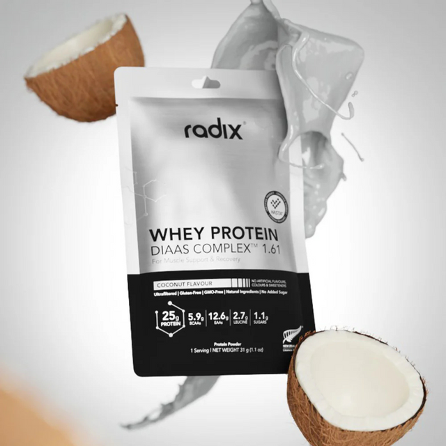 Radix Nutrition - Whey Protein DIAAS Complex™ 1.61 Sachet - Coconut (31g) - Render