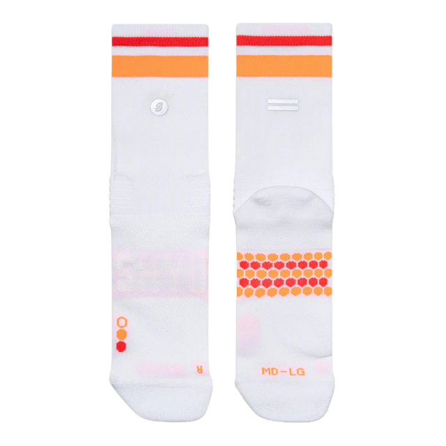 SHYU - Racing Socks - White/Tangerine/Red (Flat)