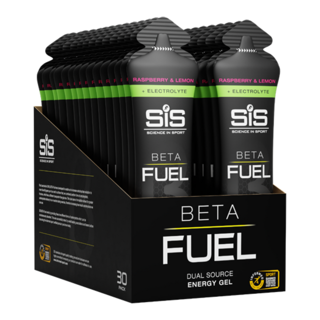 Science In Sport (SIS) - Beta Fuel + Electrolytes Energy Gel - Raspberry Lemon (Box of 30)