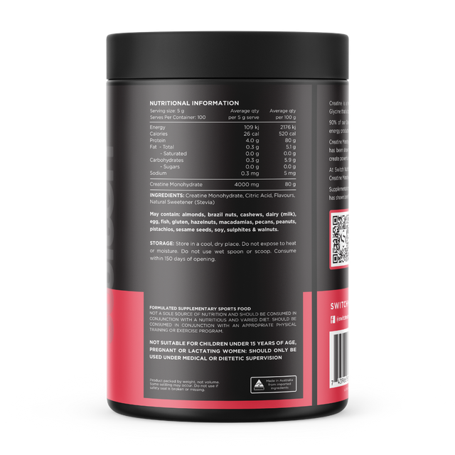 Switch Nutrition - Flavoured Creatine - Refreshing Lime - Back