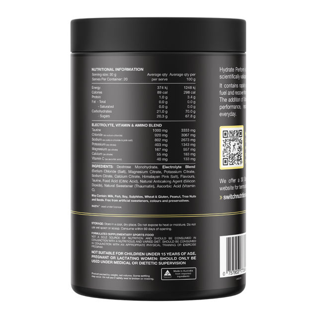 Switch Nutrition - Hydrate Perform - Kiwi Watermelon (Back)