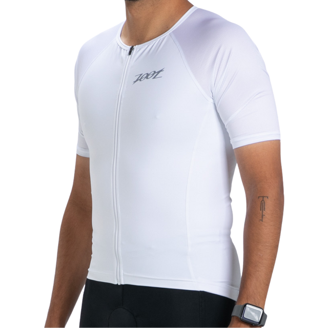 Zoot Men's Core Tri Aero Jersey in White colourway - front angle view