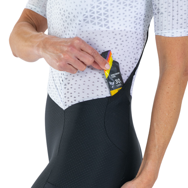 Zoot Women's Elite P1 Tri Aero FZ Racesuit in Sonic White colourway - hip pocket detail
